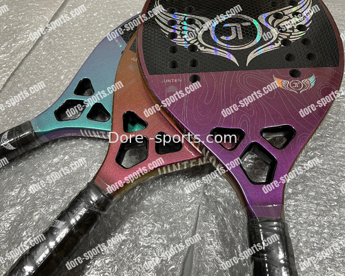 Custom Chameleon  Painting Beach Tennis Shinny Logo Rackets Plate Tennis Racket Carbon Fiber Beach Tennis Racket