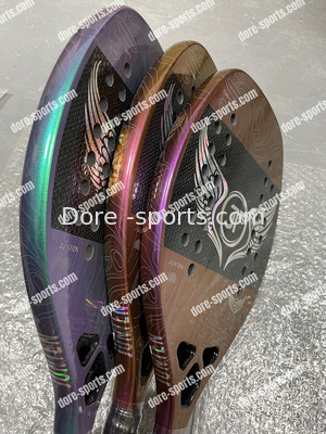 Custom Chameleon  Painting Beach Tennis Shinny Logo Rackets Plate Tennis Racket Carbon Fiber Beach Tennis Racket