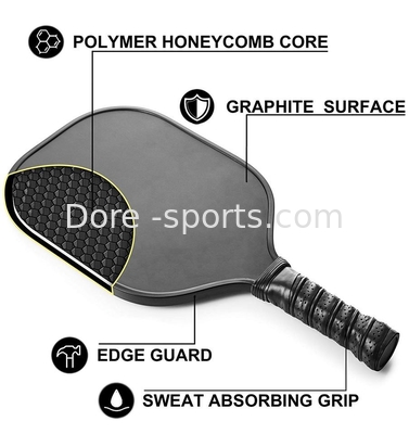 USA Pickleball Approved Rough Texture Carbon Surface for Spin & Cushioned Perforated Contour Grip Against Slipperiness