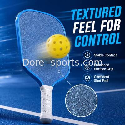 OEM Pickleball Paddle, Crystal Blue Durable Surface, Textured Carbon Fiber Face Foam Core