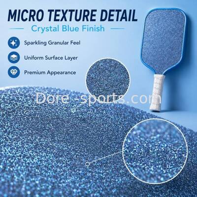 OEM Pickleball Paddle, Crystal Blue Durable Surface, Textured Carbon Fiber Face Foam Core