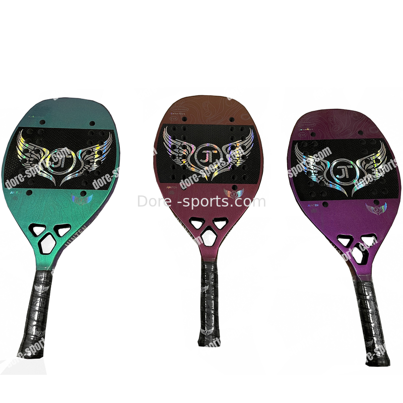 Custom Chameleon  Painting Beach Tennis Shinny Logo Rackets Plate Tennis Racket Carbon Fiber Beach Tennis Racket